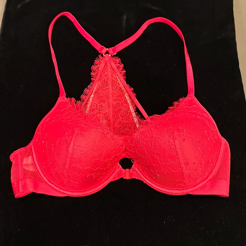 Victorias Secret Bra 36B Red Very Sexy Plunge